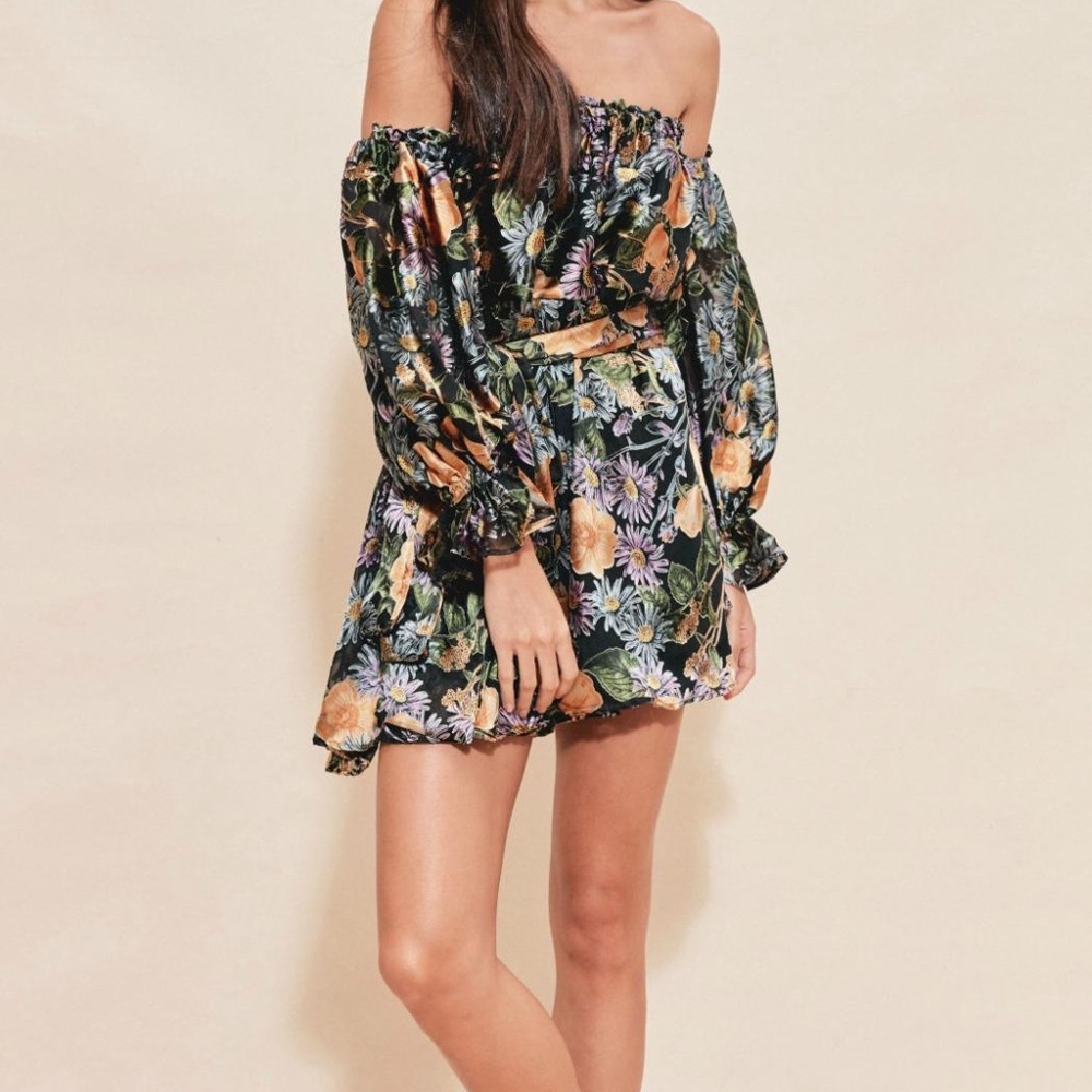 COPY - For Love and Lemons Off the Shoulder dress.